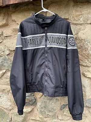 Vintage Harley-Davidson Racing Jacket Full Zip Biker Black Mens XXL  • $68