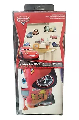 25 DISNEY PIXAR CARS PEEL STICK WALL DECALS RACING Lightning Mcqueen Mater USA • $13.95