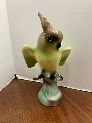 Vintage Yellow/Green Cockatoo Parrot Figurine MCM Pottery 8.25” Tall • $29.99