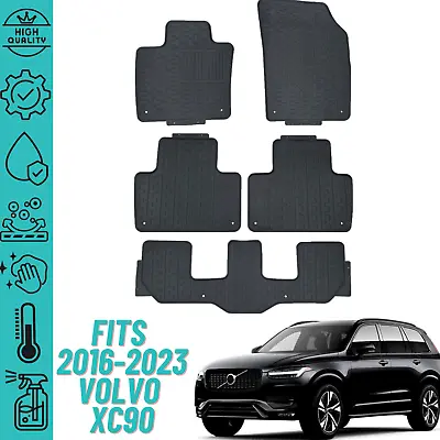 For 2016-2023 Volvo XC90 Floor Mats Heavy Duty All Weather Liner 3Row Set Rubber • $89.90