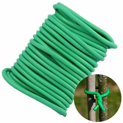 4.8 M Plant Twine Green Soft Flexible Bendy Garden Support Wire Cable Twist Tie • £3.25