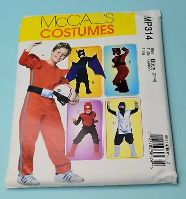 McCall's BOYS Costume Pattern NINJA RACECAR DRIVER Batman 7-14 MP314 • $7.99