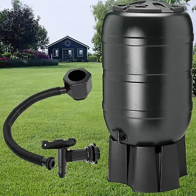 100L Or 210L Garden Large Round Plastic Water Butt Set Inc Tap Stand+Gutter Kit • £48.28