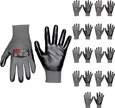 GH Heavy Duty All Purpose Work Gloves With Cut Resistant Palm  10 Pairs • $13.90