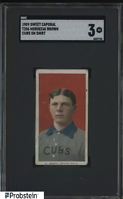 T26 Mordecai Brown HOF Cubs On Shirt Chicago Sweet Caporal 150 Subjects SGC 3 • $202.50