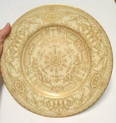 10 3/4  Royal Worcester Porcelain Gold Embellished Cabinet Service Plate #6 • £71.24