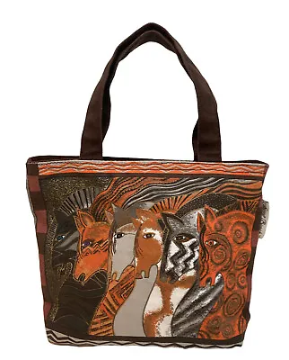 Laurel Burch Horses Moroccan Mares Arabian Mustang Small Zip Top Tote Bag Purse • $19.95