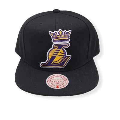 Mitchell & Ness Los Angeles Lakers Partial Crown Black Adjustable Snapback Hat • $34.99