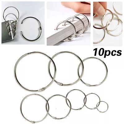 £2.75 • Buy 10Pcs Notebook Scrapbook Clips Loose Metal Binder Rings DIY Albums Open Hoops