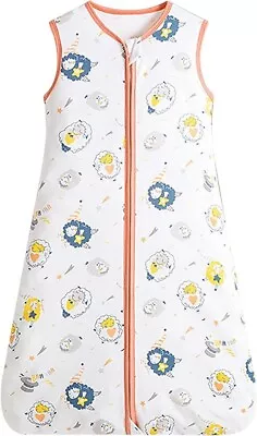 Sheep Baby Sleeping Bag 100% Cotton Sleeveless Sleep Sack 0.5 Tog Size M 12-24m • £9.95