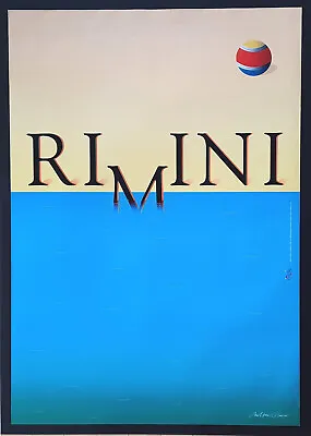+++ 1995 RIMINI Poster By Milton Glaser Travel Italy Original • $249.95