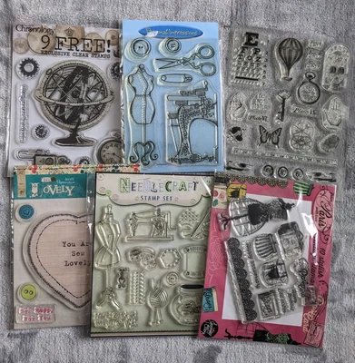 £1.50 • Buy Clear Stamp Bundle - Sewing / Steampunk Theme