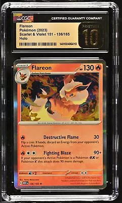 FLAREON 151 Holo Rare #136 CGC 10 Pokemon [Nostalgium] • $39.99