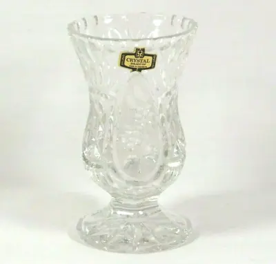 Crystal Zajecar Vase Goblet 24% Pbo Lead Liquor Wine Brandy Footed Etched 4-3/4  • $19.48