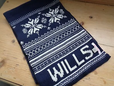 Jack Wills Long Navy/cream Scarf New • £6