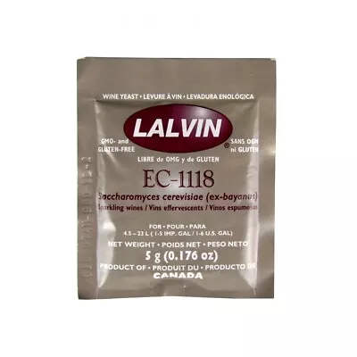 Lalvin Winemaking Yeast - EC - 1118 - Champagne Sparkling Wine Cider - 5g Sachet • £1.80