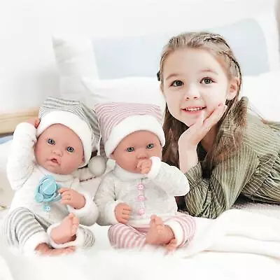 Twin Baby BiBi Dolls & Dummy And Feeding Set Boy & Girl Doll Kids Role Play Toys • £26.99