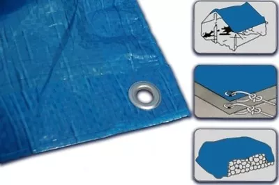 ALL Sizes Of Heavy Duty Tarpaulin Waterproof Cover Tarp Ground Camping Sheet BLU • £2.99