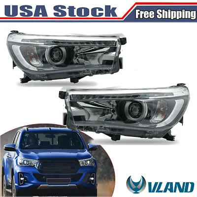 $389.99 • Buy Pair VLAND LED Headlights For 2015-2019 TOYOTA HILUX Sequential Turn Signal
