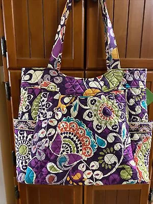 Vera Bradley NWT Plum Crazy Pleated Tote • $74.99