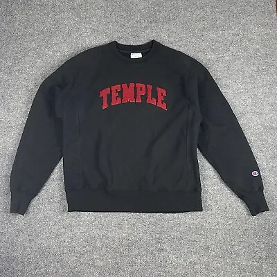 Champion Reverse Weave Sweatshirt Temple University Chenille Letters Medium VTG • $49.95