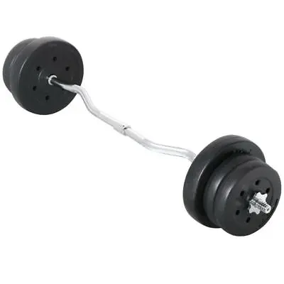 25Kg Olympic Barbell Dumbbell Weight Set Gym Lifting Exercise Curl Bar Black • $49