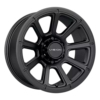 Set (4) 16x8 0 5x114.3 5x4.5 Vision Turbine Black Wheels/rims 16  Inch 59155 • $496