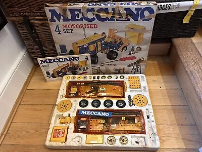 VINTAGE MECCANO MOTORISED CONSTRUCTION SET 1 And 4 BOXED WITH MANUALS • £60