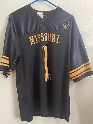 Missouri Tigers Missou  Large Black Yellow Football Short Sleeve Mens Jersey 1 • $19.90