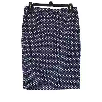 J Crew No 2 Pencil Skirt Navy With Ivory Polka Dots Size 2  • $18