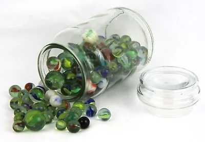 Jar Of 138 Vintage/Antique Marbles Various Sizes And Colours • £14.95