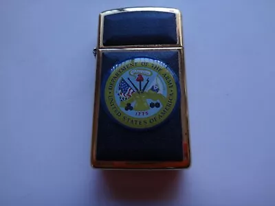 Vintage Year 1995 Zippo Slim Lighter US Department Of The ARMY Raised Logo • $40.49