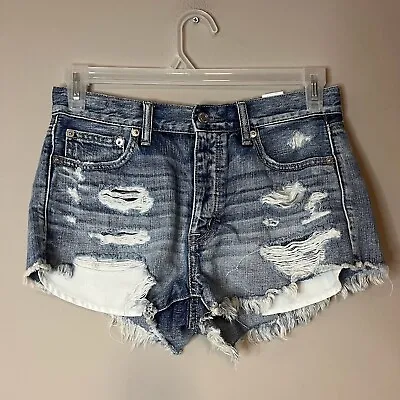 American Eagle Vintage Hi-Rise Festival Jean Shorts Distressed Destroyed Women 6 • $22.99