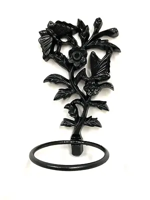 Vintage Cast Iron Metal Flower Plant Pot Holder Butterflies Wall Mount Hanging • $29.95