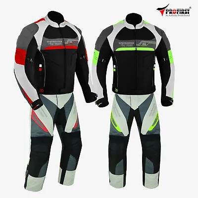 Motorbike 2 Piece Textile Suit For Men Motorcycle Racing Armoured Jacket Trouser • $123.76