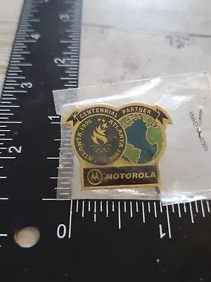 Vintage Atlanta 1996 Olympics Motorola Lapel Pin Hat Jacket Vest Tq • $8