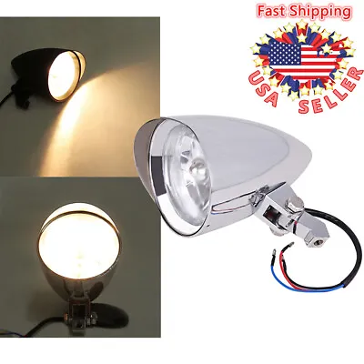 Universal 4.5  Motorcycle Visor Bullet Head Light Lamp For Harley Dyan Touring • $70.45