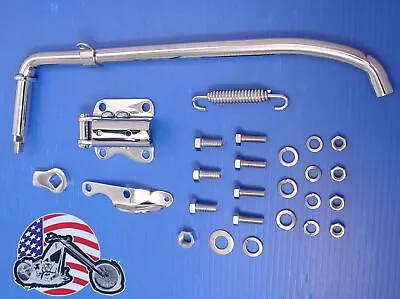Chrome Replica Jiffy Kickstand Assembly Kit Panhead Knucklehead BigTwin 50003-36 • $103.53