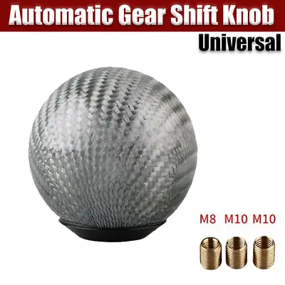 Universal Carbon Fiber Alloy Silver Ball Car MT Manual Gear Shift Knob Shifter • $28.49