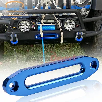 Blue 10  Aluminum Hawse Fairlead For Synthetic Winch Rope Cable Lead Guide 4x4 • $25.98