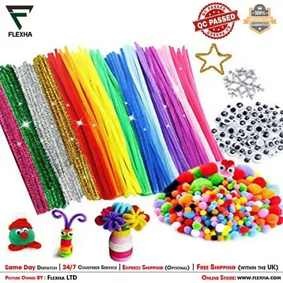 Chenille Pipe Craft Stems Cleaner Sticks Best Quality 30cm (12 ) Long 6mm Wide • £4.70