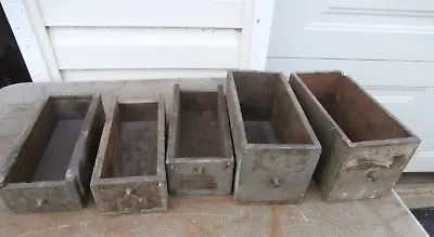 5 Vintage Wooden Tool Hardware Parts Cabinet Drawers • $39.99