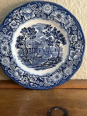 Liberty Blue 6  Vintage Bread And Butter Plate - Monticello Depiction • $5.99