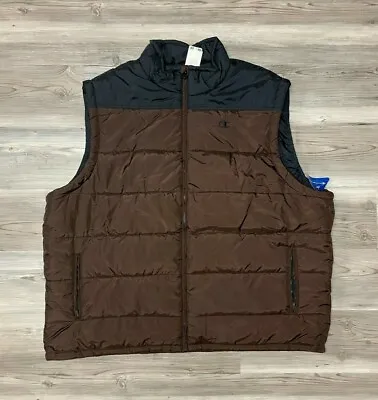 New Men CHAMPION All City Winter Brown/Black Bubble Vest (V2530)  Men 3XL • $29.99