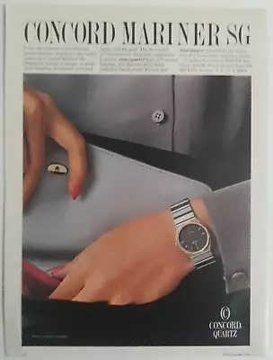 1981 Concord Mariner SG Print Ad Poster 8 X11  Swiss Quartz Watch 14K • $7.90