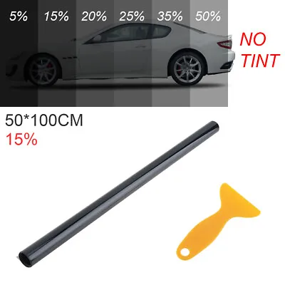 Window Tint Film Black Roll 15% VLT Car Auto Home 50X100cm Windshield Sun Shade • $6.80