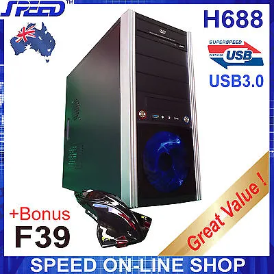 $79.99 • Buy SPEED H688 USB3.0 PC Gaming Tower Case + Bonus F-39 Aircraft Gaming Mouse