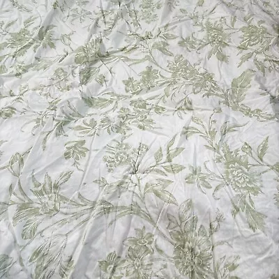 Laura Ashley Comforter Queen Green Toile Leaves Flowers Shabby French Country • £96.51