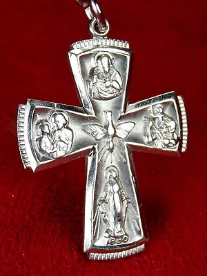 WWII Sterling St. Christopher Joseph Jesus Miraculous Medal Scapular Cross • $84.99