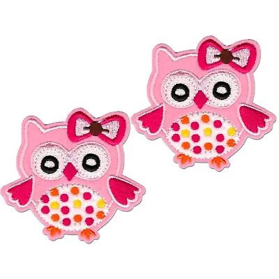 $6.99 • Buy Cute Pink Owl (2-Pack) Embroidered Iron On Patch Applique- USA SELLER 880